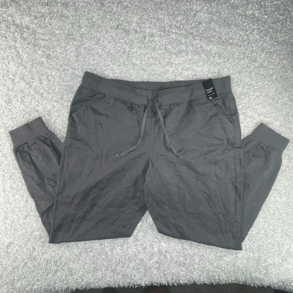 NWT NY & Co Womens Gray Linen Blend Jogger Pant Sz XL Beachy Casual Leisure - Picture 7 of 11